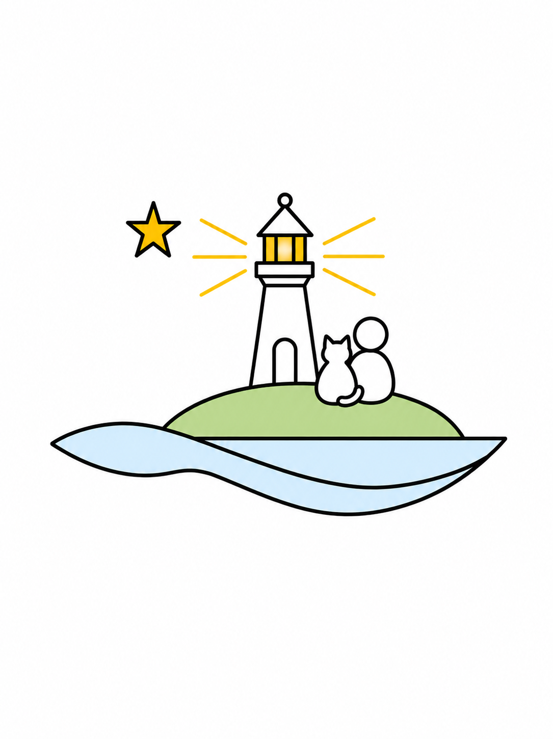 ここなぎの灯台と猫のロゴ